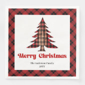 Rustic Buffalo Christmas Napkin Editable Template Servet (Voorkant)