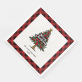 Rustic Buffalo Christmas Napkin Personalized Servet (Hoek)