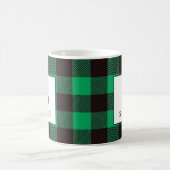 Rustic Buffalo Green & Black Plaid Monogram Name Koffiemok (Center)