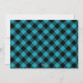 Rustic Buffalo Plaid Custom Photo Turquoise Black Feestdagenkaart (Achterkant)
