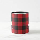 Rustic Buffalo Plaid Lumberjack Monogrammed Mok (Midden)