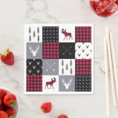 Rustic Buffalo Plaid Patchwork Rood Wit Kerstmis Servet (Insitu)