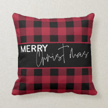 Rustic Buffalo Plaid Prettig Kerstfeest Modern Sch