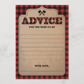 Rustic Buffalo Pset Baby shower Advice Card (Voorkant)