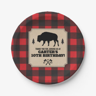 Rustic Buffalo Pset Bison Kraft Papieren Bordje