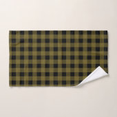 Rustic Buffalo Pset | Groene en zwarte controles | Bad Handdoek (Handdoek)