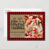 Rustic Buffalo Pset Kraft met kerstmis Briefkaart (Voorkant / Achterkant)