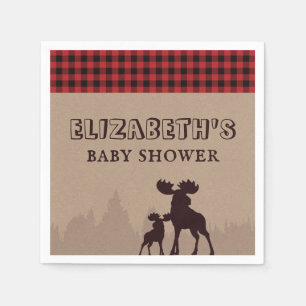 Rustic Buffalo Pset Lumberjack Thema Baby shower Servet