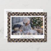 Rustic Buffalo Pset Snow Stars Believe Photo Feestdagenkaart (Voorkant / Achterkant)