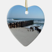 Rustic Bulkhead op Beach Keramisch Ornament (Rechts)