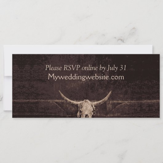 Rustic Bull Skull Wedding Country Westerne textuur (Voorkant)