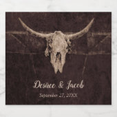 Rustic Bull Skull Wedding Country Westerne textuur Bier Etiket (Enkel label)