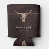 Rustic Bull Skull Wedding Country Westerne textuur Blikjeskoeler (Achterkant)