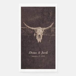 Rustic Bull Skull Wedding Country Westerne textuur Servet