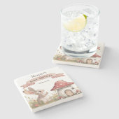 Rustic Bunny Baby shower Stenen Onderzetter (Zijkant)