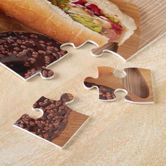 Rustic Burger Hot dog Pizza Franse grot Donut Legpuzzel (Zijkant)