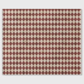 Rustic Burgundy Argyle Pattern Cadeaupapier (Vlak)