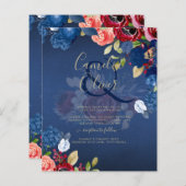 Rustic Burgundy Blue Floral Wedding (Voorkant / Achterkant)