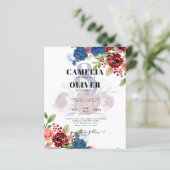 Rustic Burgundy Blue Floral Wedding (Staand voorkant)