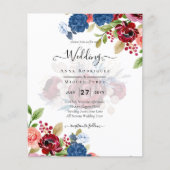 Rustic Burgundy Blue Floral Wedding (Voorkant)