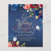 Rustic Burgundy Blue Floral Wedding (Voorkant)