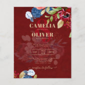 Rustic Burgundy Blue Floral Wedding (Voorkant)