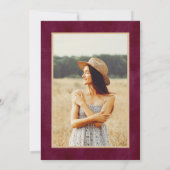 Rustic Burgundy Blush Floral Afstuderen Deel Kaart (Achterkant)