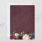 Rustic Burgundy Blush Floral Lace Rehearsal Dinner Kaart (Achterkant)