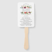 Rustic Burgundy Blush Herfst Floral Wedding Ceremo Handwaaier (Voorkant)