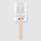 Rustic Burgundy Blush Herfst Floral Wedding Ceremo Handwaaier (Achterkant)