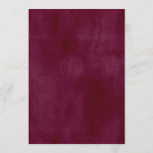 Rustic Burgundy Blush Herfst Floral Wedding Dinner Menu (Achterkant)