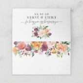 Rustic Burgundy Blush Herfst Floral Wedding Monogr (Buitenkant ongevouwen)