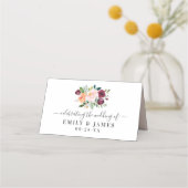 Rustic Burgundy Blush Herfst Floral Wedding Monogr (Achterkant)