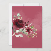 Rustic Burgundy Blush Pink Floral Greenery Wedding Kaart (Achterkant)
