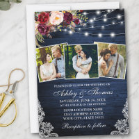 Rustic Burgundy Floral Lace Lights 3 Fotohuwelijk
