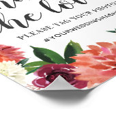 Rustic Burgundy Herfst Floral Wedding Deel de lief Poster (Hoek)