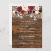 Rustic Burgundy Lights Wedding  Kaart (Voorkant)