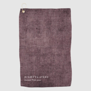Rustic Burgundy Linen Texture Golfhanddoek