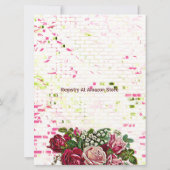 Rustic Burgundy Maroon Rozen Floral bruiloft Kaart (Achterkant)