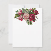 Rustic Burgundy Maroon Rozen Wedding Bedankkaart (Achterkant)