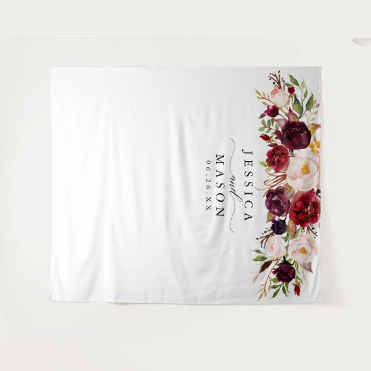 Rustic Burgundy Marsala Achtergrond - Fotohokje Wandkleed (Voorkant (horizontaal))