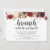 Rustic Burgundy Post Wedding Brunch Uitnodiging (Voorkant)