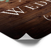 Rustic Burgundy Red Wine Welkomstbord Poster (Hoek)