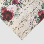 Rustic Burgundy Roos - Oude briefontkoppeling  Tissuepapier (Detail)