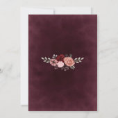 Rustic Burgundy Waterverf Floral Kaart (Achterkant)