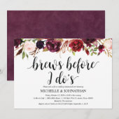 Rustic Burgundy Wedding Rehearsal Dinner Invites Kaart (Voorkant / Achterkant)