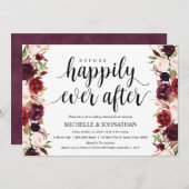 Rustic Burgundy Wedding Rehearsal Dinner Invites Kaart (Voorkant / Achterkant)