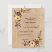 Rustic Burgundy Yellow Floral Fall Wedding Invite (Voorkant)