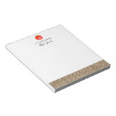 Rustic burlap apple teachers gift notepad notitieblok (Schuin)