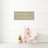 Rustic Burlap Baby shower Sign Custom Spandoek (Insitu)